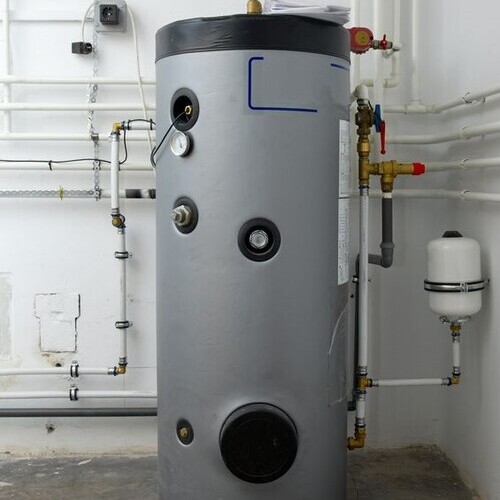 water heater in a utility room